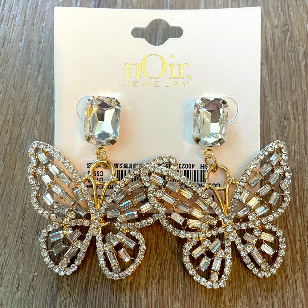 nOir Jewelry Butterfly Earrings